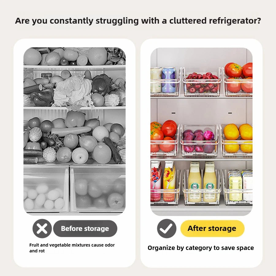 ClearStack™ Stackable Fridge Organizer Bins