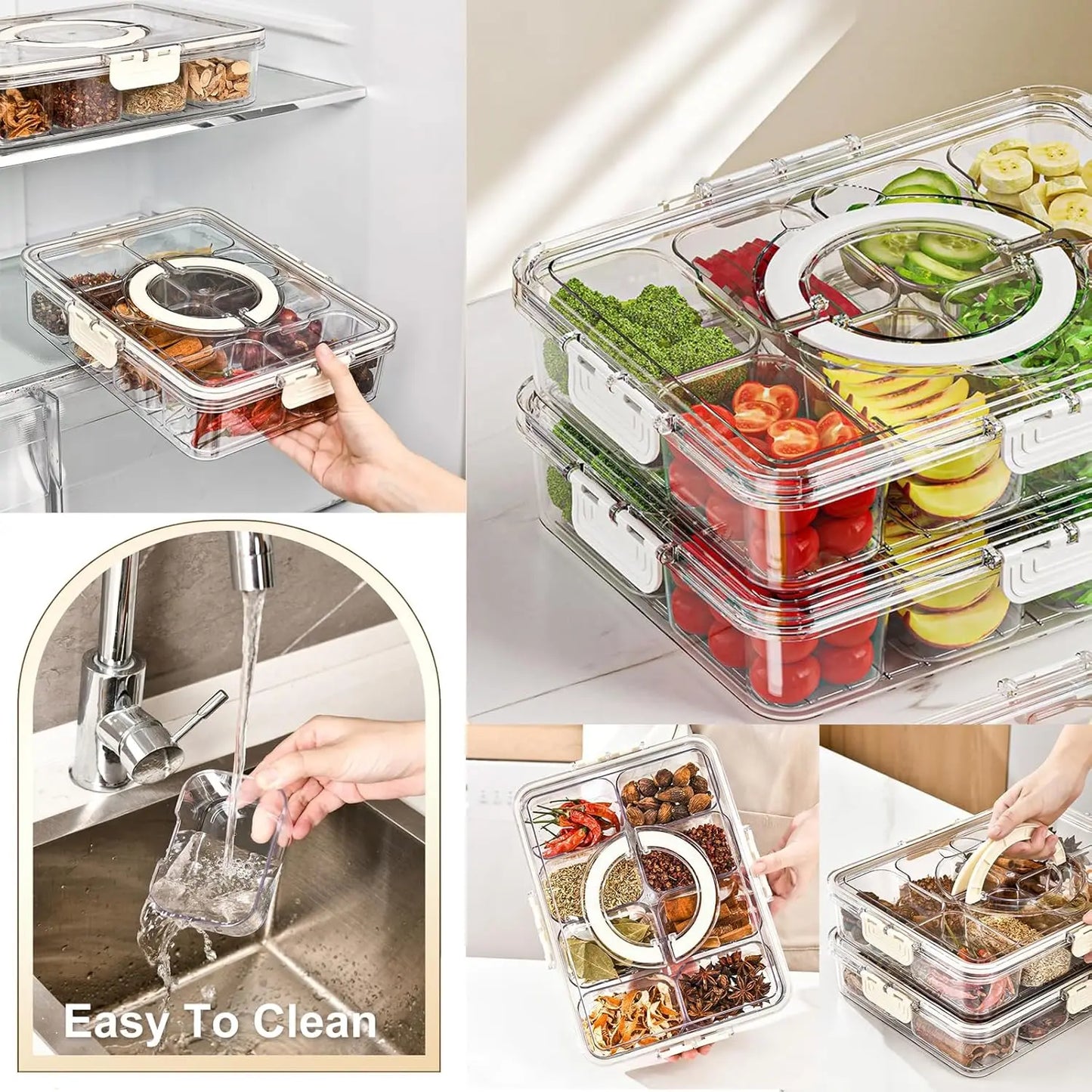 ClearBox™ Divided Fresh food Fridge Organizer with Lid