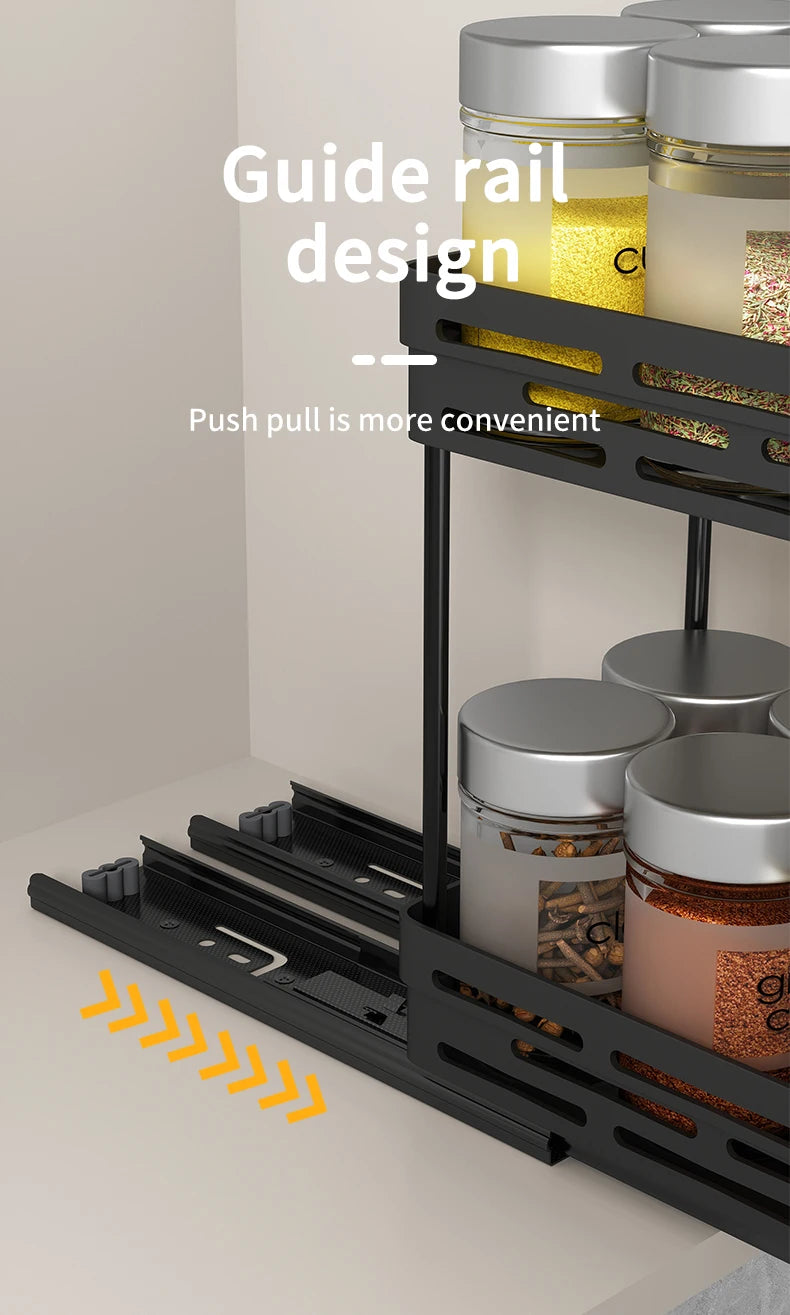 PantrySpice™ 2-Layer Pull-Out Spice Storage Rack