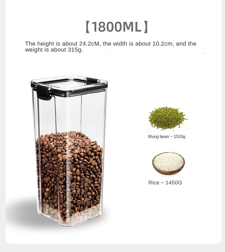 ClearSeal™ Airtight Large Capacity Food Storage Jar Set