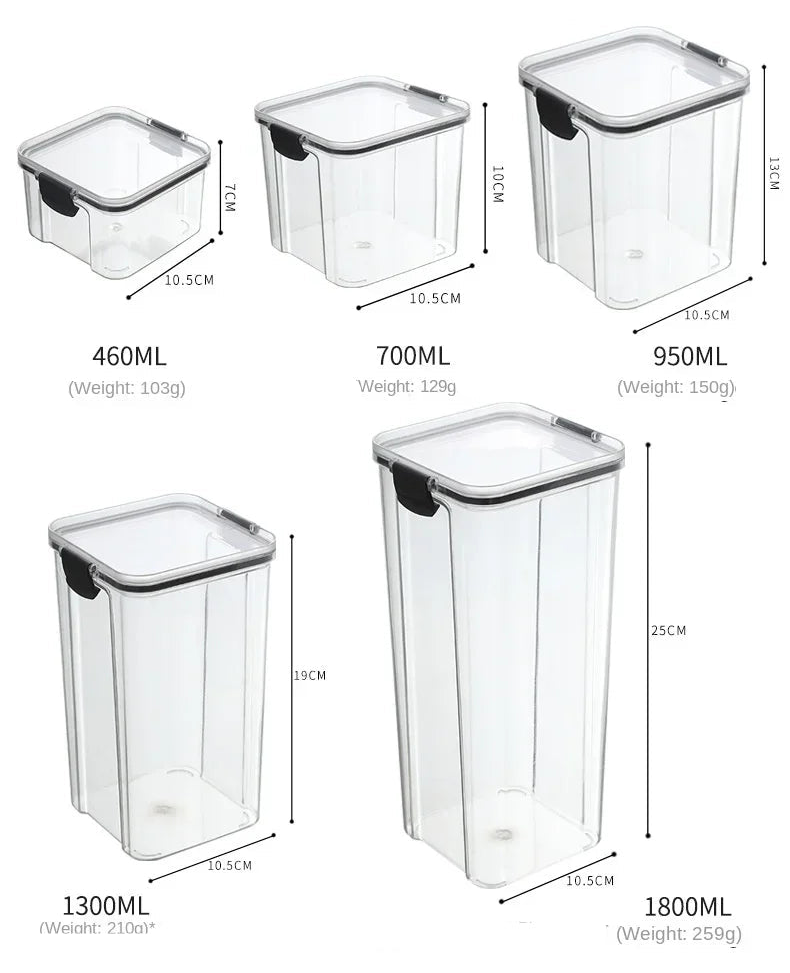 ClearSeal™ Airtight Large Capacity Food Storage Jar Set