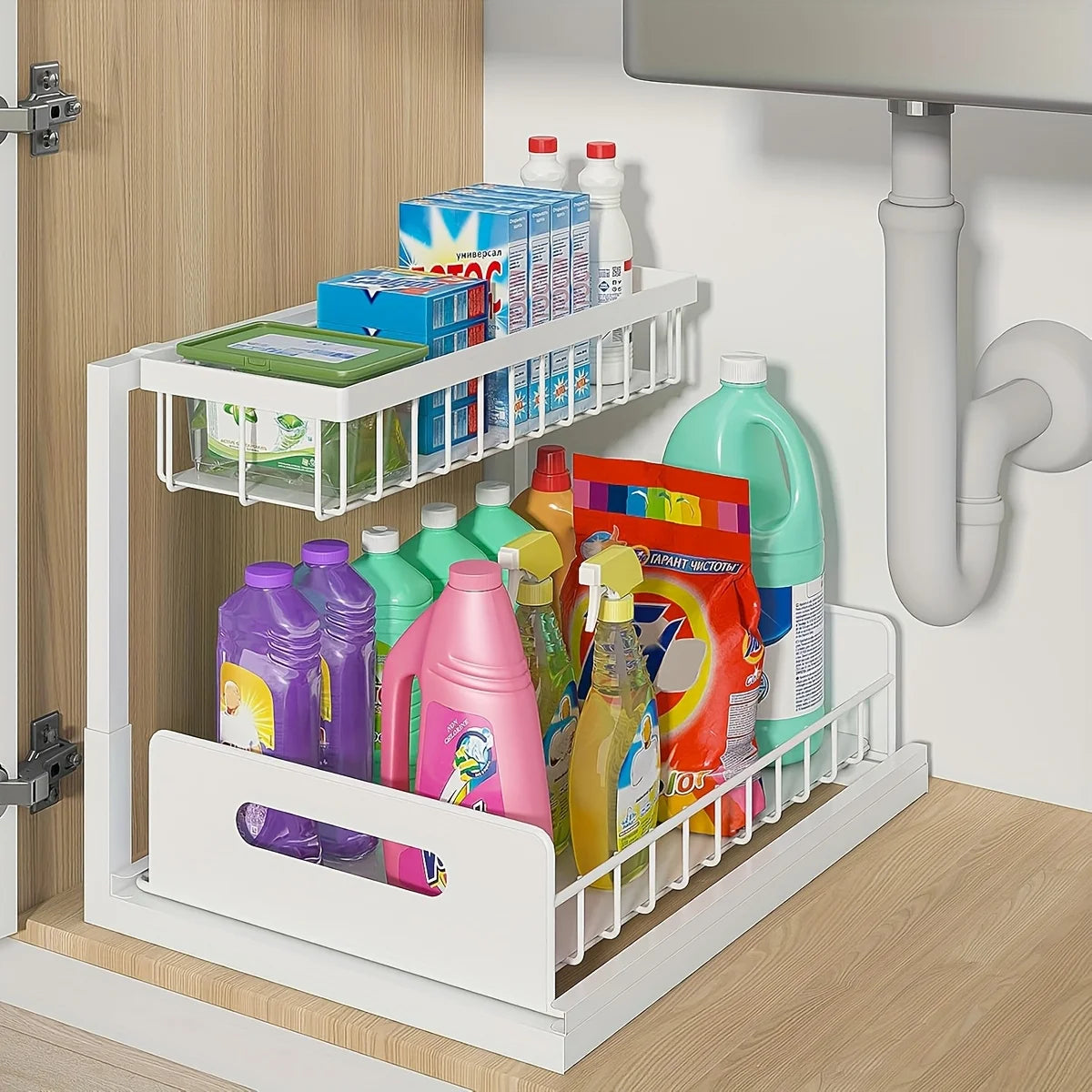 PantryUndersink™ 2-Tier Under-Sink Organizer System