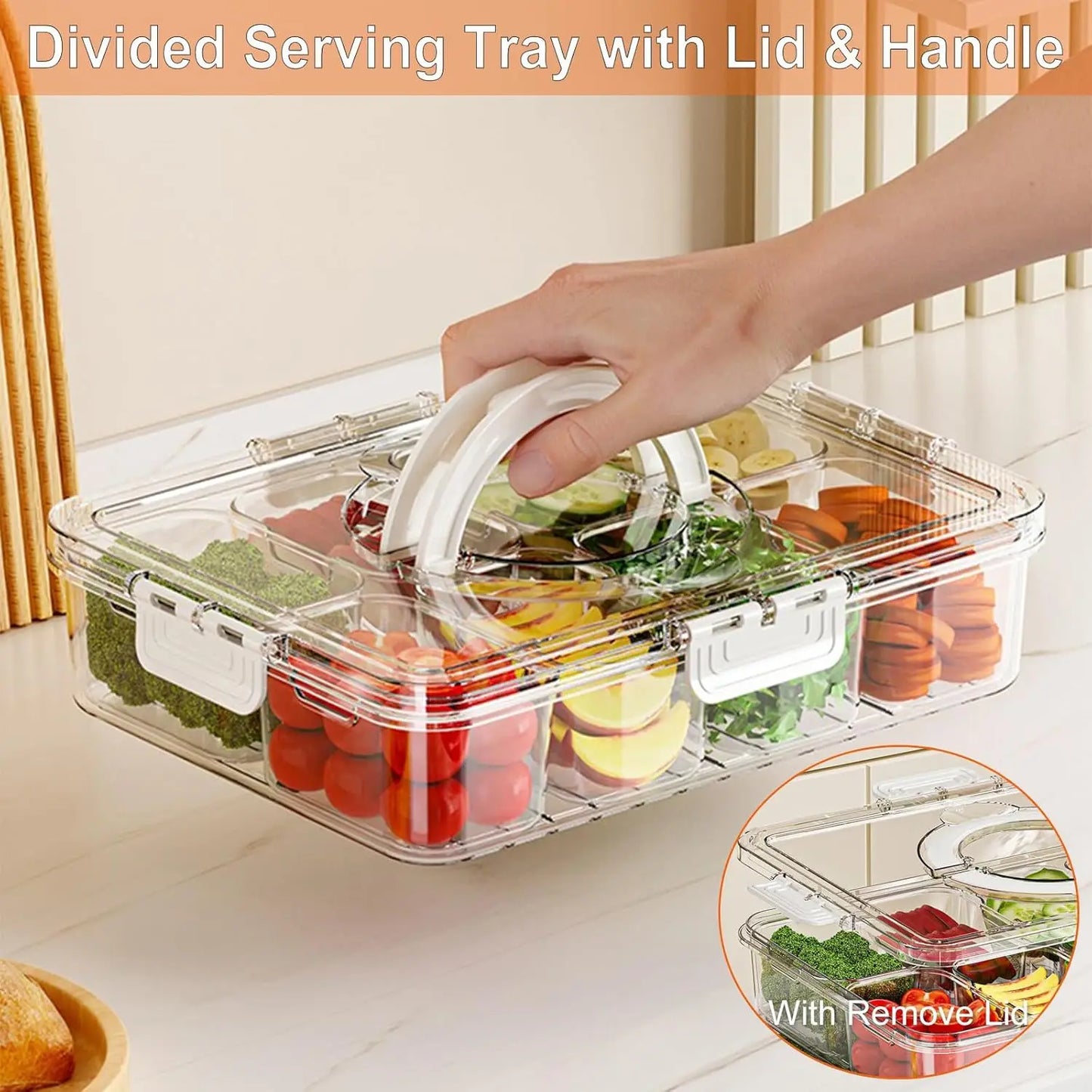 ClearBox™ Divided Fresh food Fridge Organizer with Lid