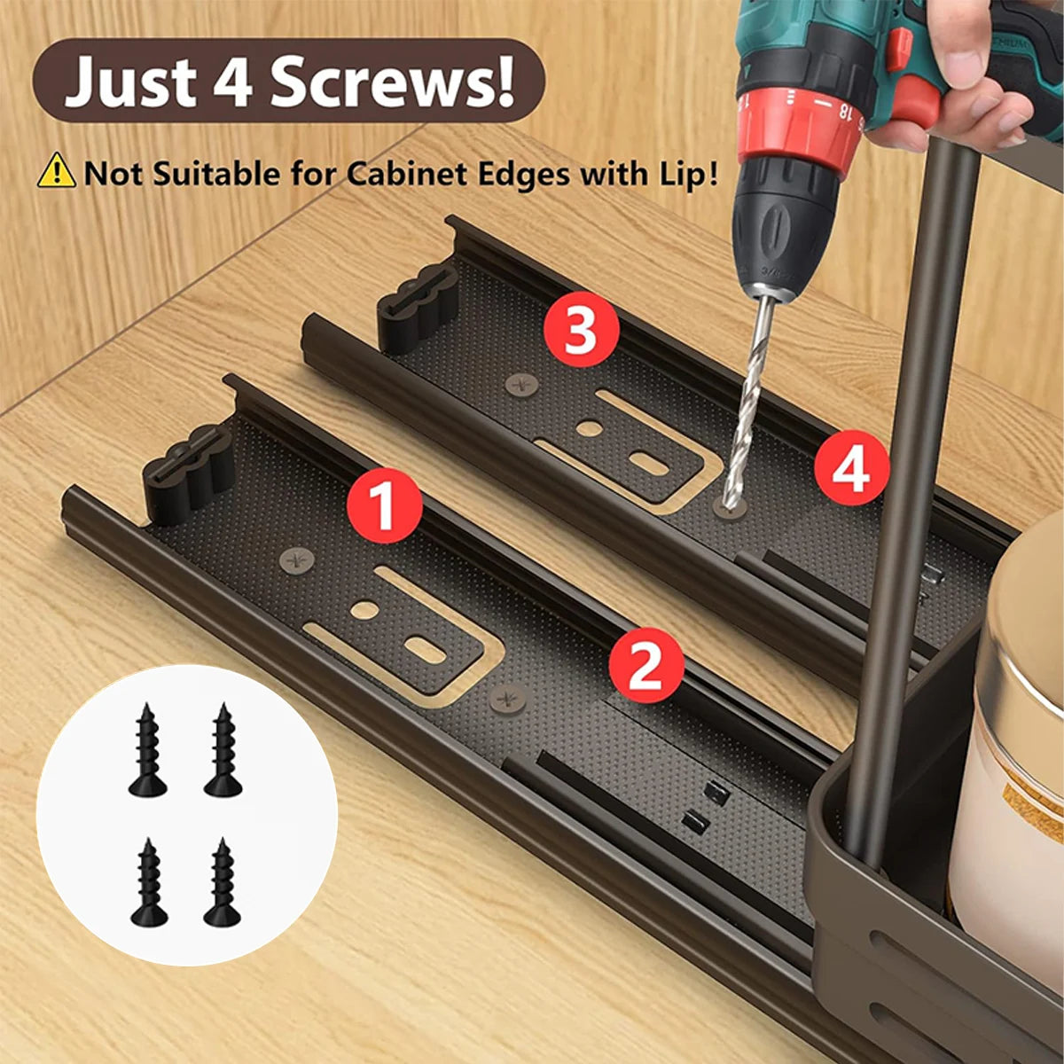 PantrySpice™ 2-Layer Pull-Out Spice Storage Rack