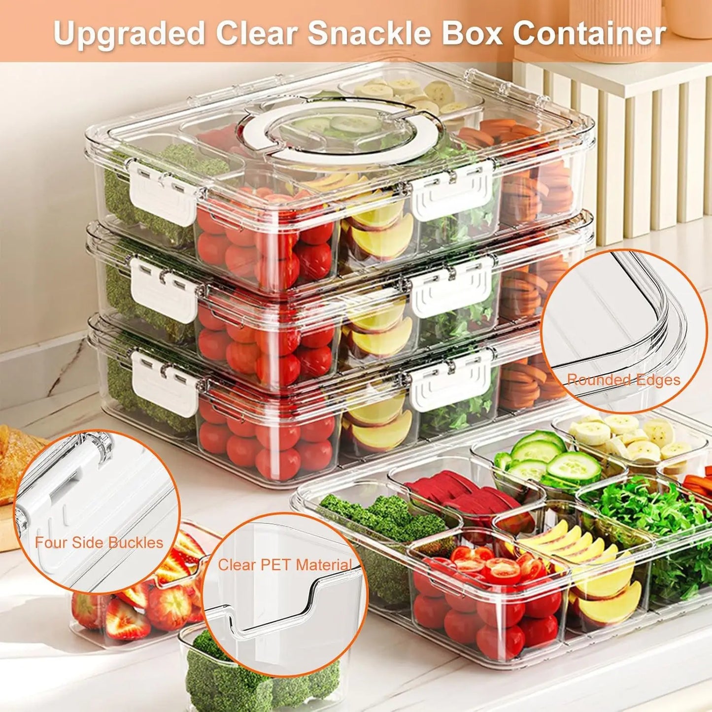 ClearBox™ Divided Fresh food Fridge Organizer with Lid