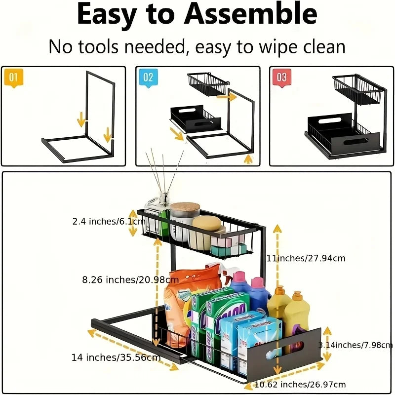PantryUndersink™ 2-Tier Under-Sink Organizer System